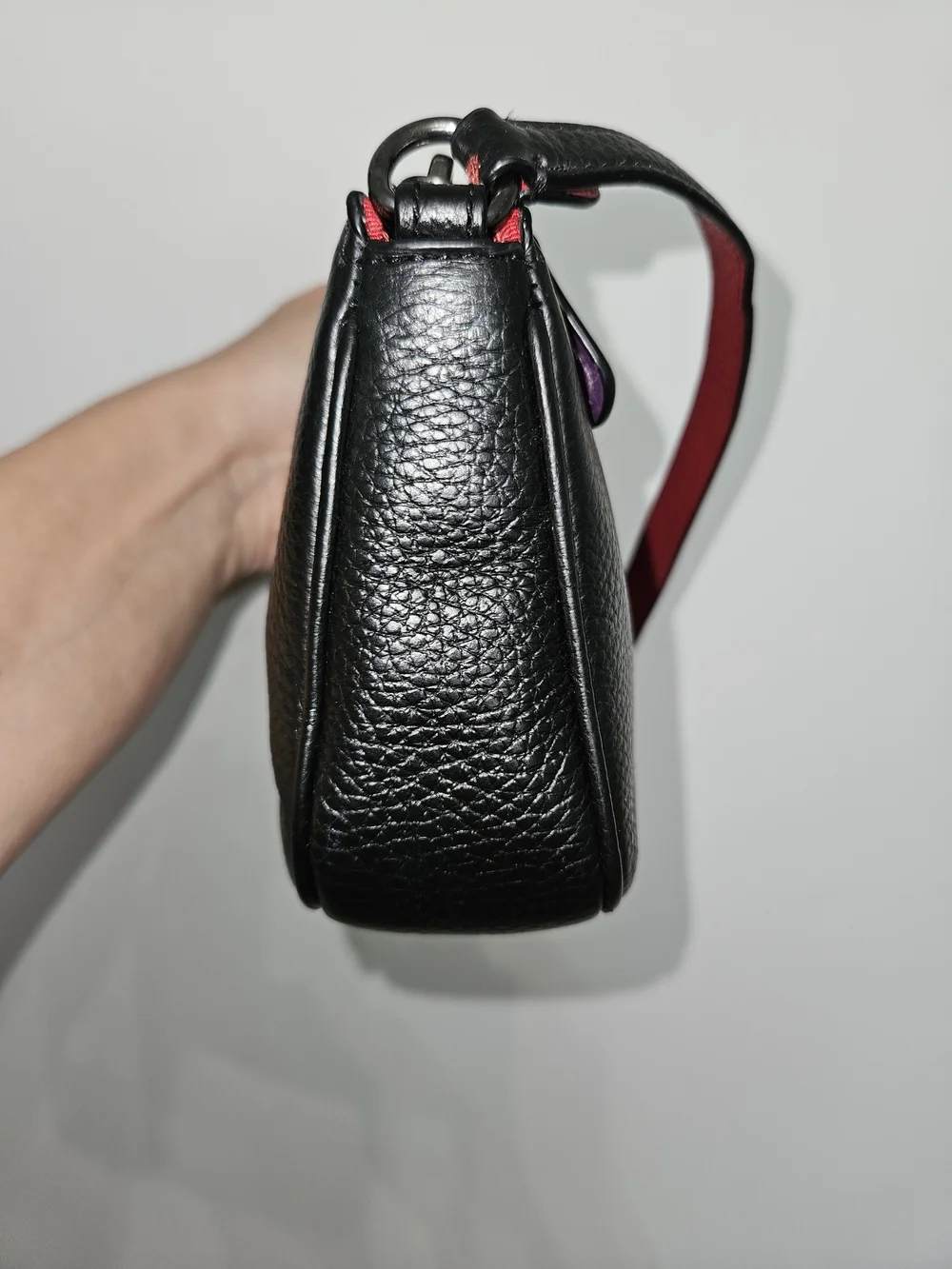 COACH Nolita 19 Black Leather Rainbow Logo Shoulder Bag